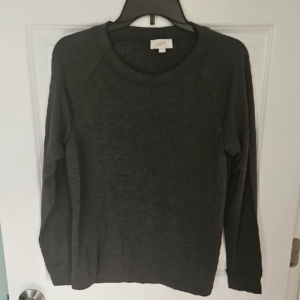 LOFT Dark Gray Long Sleeve Top
